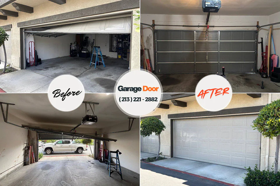 Before and after: garage door company Roscoe, TX